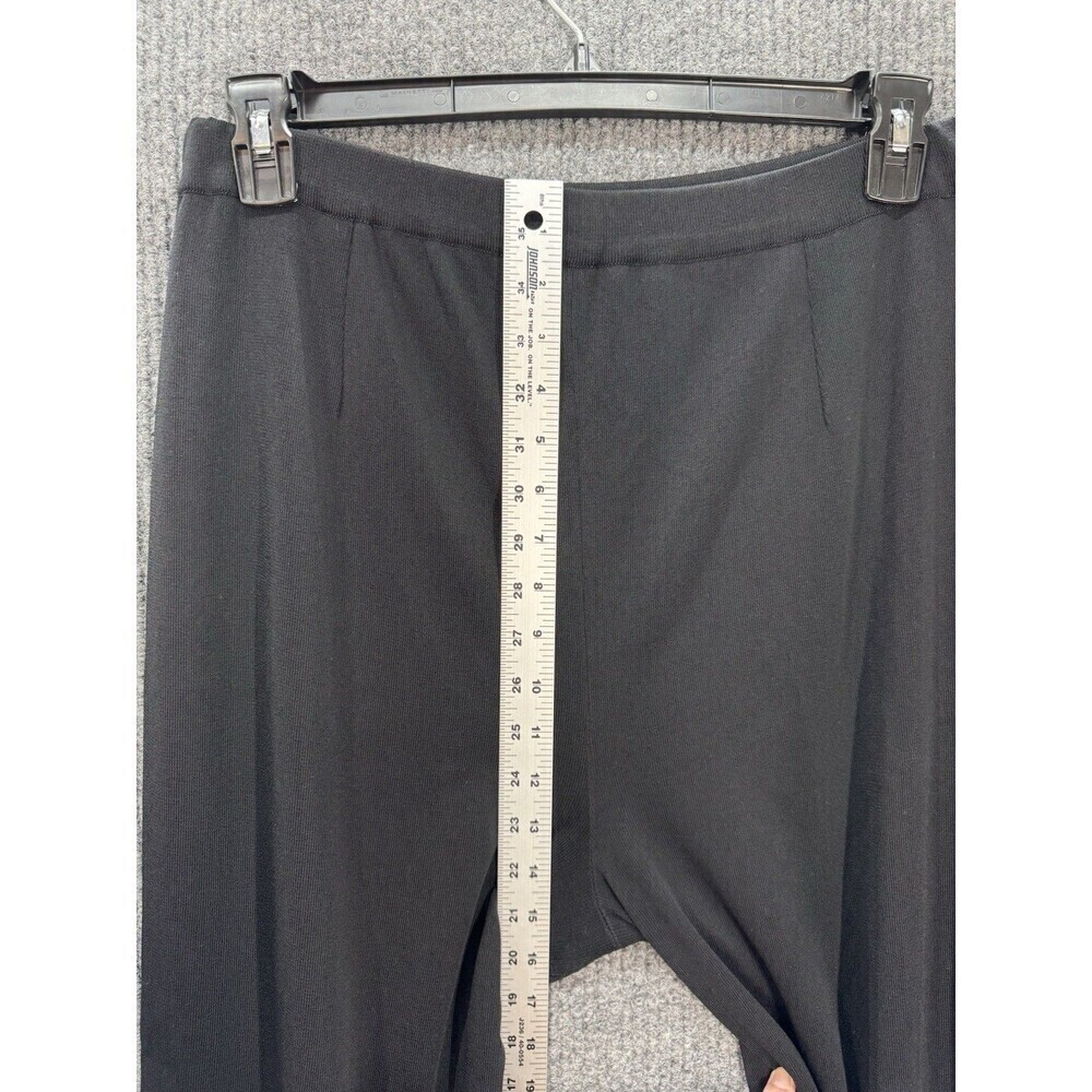 Exclusively Misook Pants Womens XL Black Knit Straight Leg Pull On High Rise - Picture 5 of 8